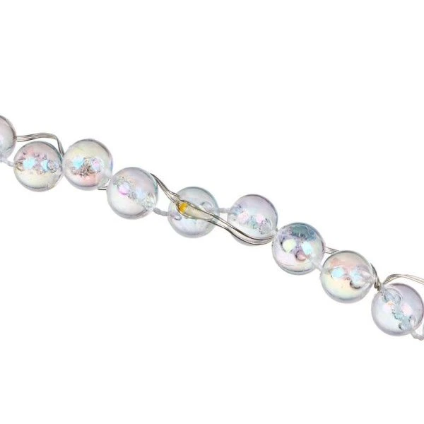 Гирлянда эл "Искрящиеся кристаллы", нить росы медь, 2.2м, 20LED, шампань, пост.свеч., 2хАА