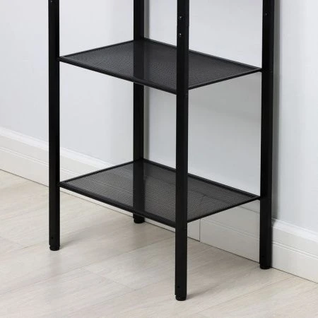 Стеллаж 4 полки 47*30*114см металл ТОРОНТО 14 каркас черный, верхняя полка ЛДСП (1)