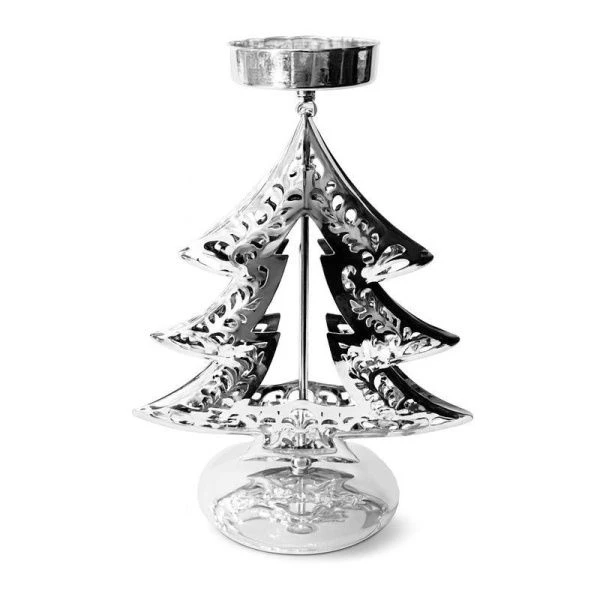 Подсвечник новогодний ЕЛКА 17*13*8см металл серебро LF-DA248ST3/JC-16331 (240)
