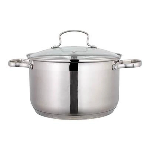 Кастрюля 2,6л нерж.сталь БЕРН стекл.крышка 18*11см, индукция (12)