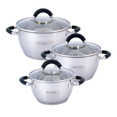 Набор кастрюль 3шт 2/2,7/3,6л нерж.сталь стекл.крышки арт.5765 (4) Набор кастрюль 3шт 2/2,7/3,6л нерж.сталь стекл.крышки арт.5765 (4)