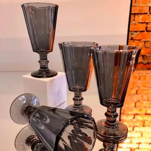 Рюмки для водки (лафитник) набор 4шт 50мл стекло графит арт.4794-Н7 (16)