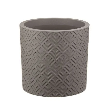 Кашпо 3,4л d200мм пластик ЭТНА с вставкой французcкий серый (12)