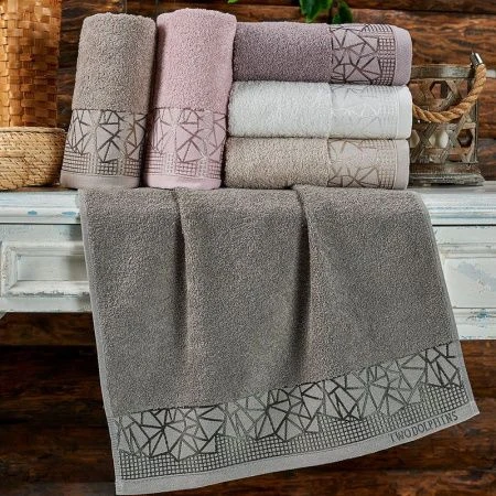 Полотенце махровое 70*135см жаккард TWO DOLPHINS GLASS 400гр A153 (6)