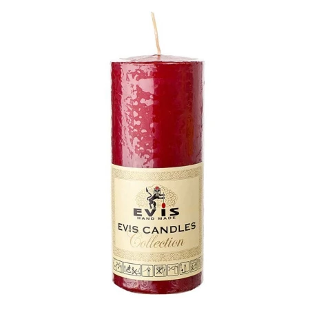 Свеча парафиновая цилиндрическая d5см h12см бордо (12)