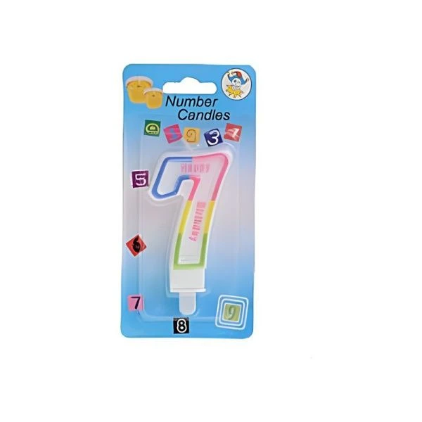 Свеча в торт парафин Цифра 7 С Днем рождения NM-10 (12)