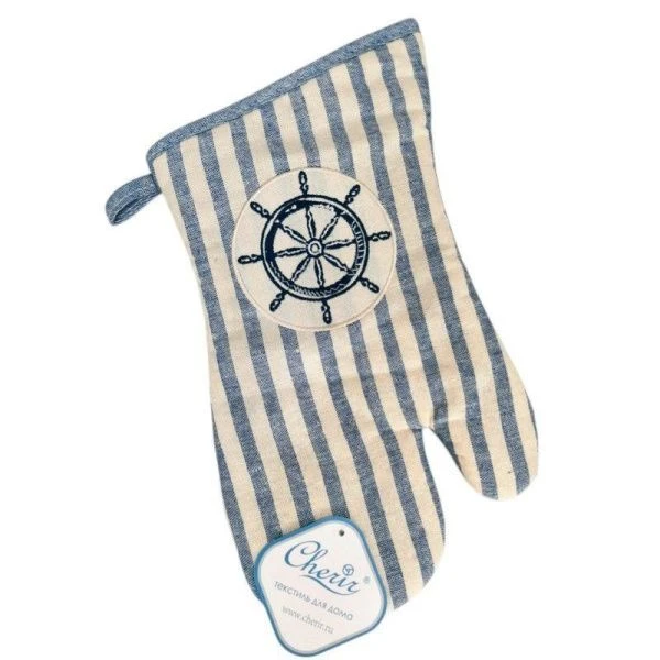 Прихватка-рукавица 30*18 хлопок МОРСКИЕ МОТИВЫ PG-314