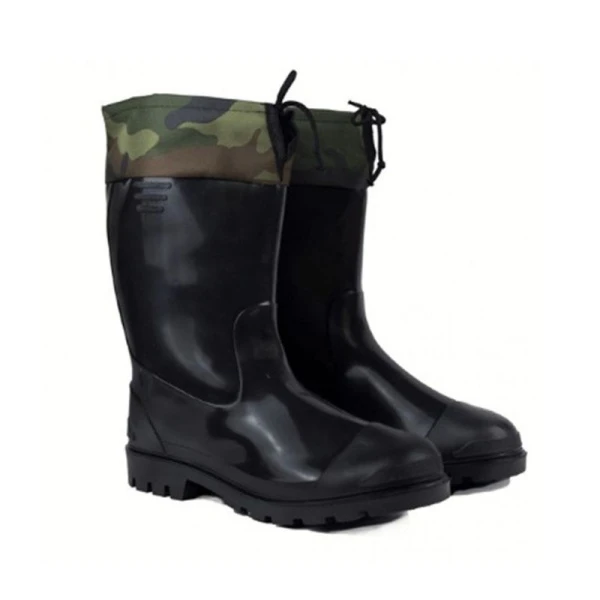 Сапоги резиновые мужские без утеплителя чёрные с нашивкой р.45 (10)