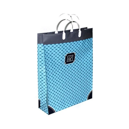 Пакет с пластиковой ручкой 32*40*10см Синяя зыбь 22/119 (20/200)