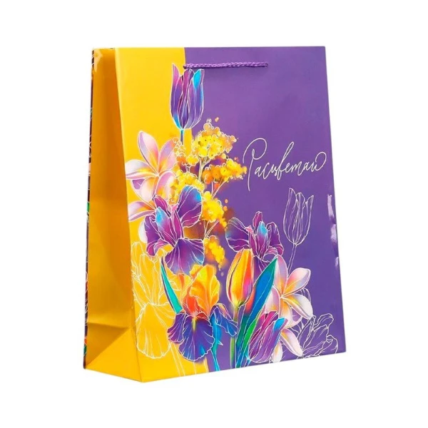 Пакет бумажный 24*29*9см Расцветай (1/200) Пакет бумажный 24*29*9см Расцветай (1/200)