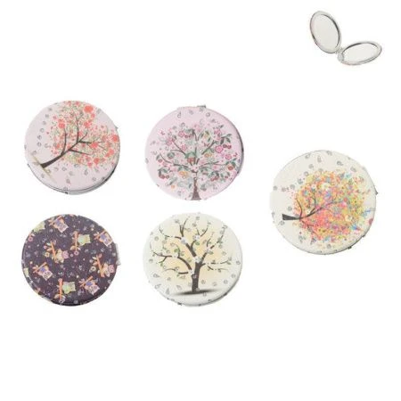 Зеркало карманное 7см металл/кожзам GT351 (50/300)