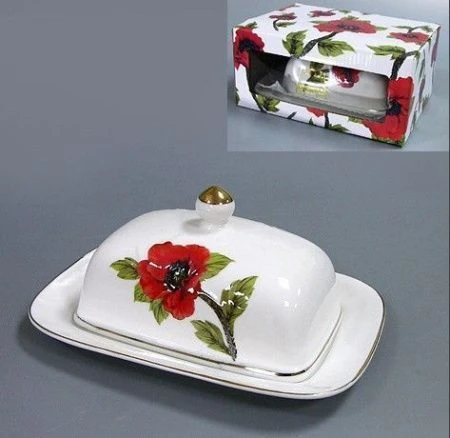 Масленка КРАСНЫЙ МАК 19*14*9 см цв. уп (КОР-24ШТ)  590009