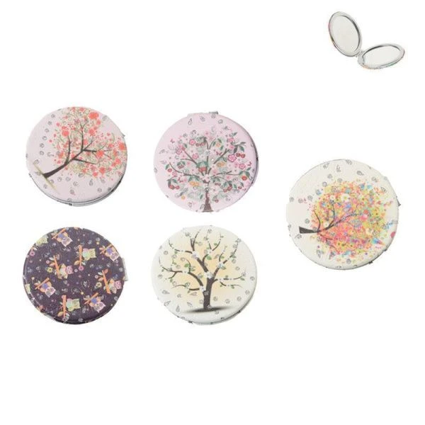 Зеркало карманное 7см металл/кожзам GT351 (50/300)