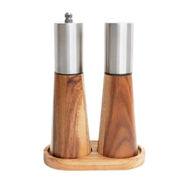 Набор для специй дерево/металл 2пр на подставке К6266/JC-17455 (72)