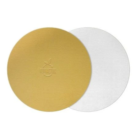 Подложка для торта усиленная картон 28см, толщ. 1,5мм золото/жемчуг, в коробке (100)