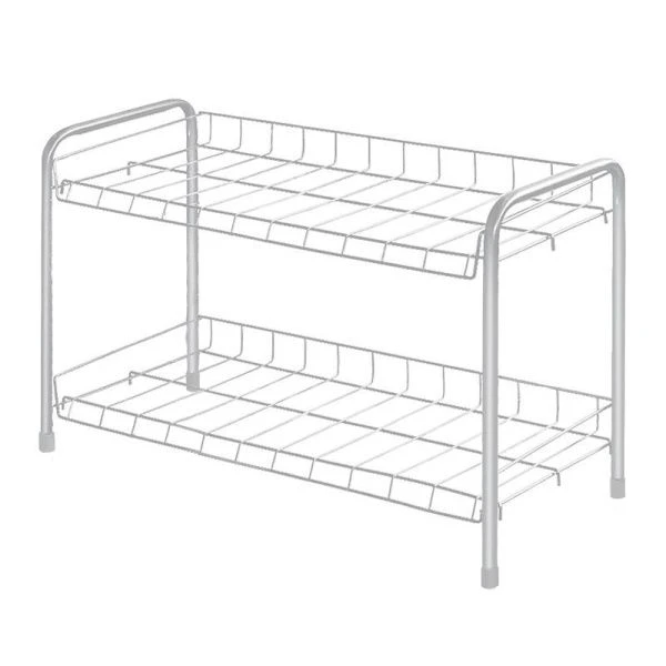 Полка для обуви 2 секции 435*660*300мм металл серая матовая ЭТ3 (1)