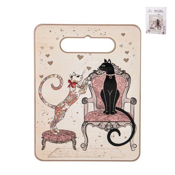 Подставка под горячее 20*15см керамика ПАРИЖСКИЕ КОТЫ (36)