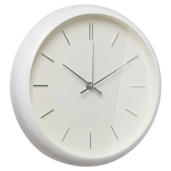 Часы настенные 30см пластик РУБИН Классика белые (10)