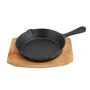 Сковорода 15см чугун литая ручка на дер.подставке TM MY REAL IRON COOK (12)