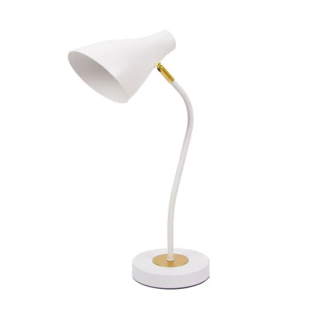 Лампа настольная металл/пластик белая 220V 40W E27 (12)