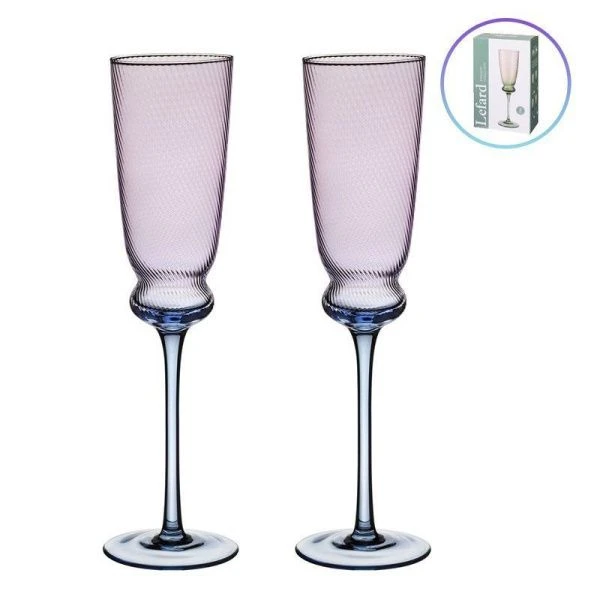 Бокалы для шампанского набор 2шт 210мл стекло Twist & Shine фиолетовый (15)