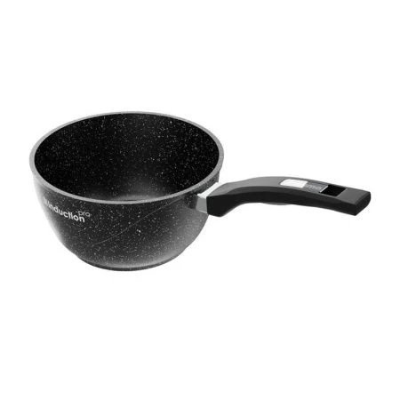 Ковш 1,7л алюминий АП ГРАНИТ BLACK star стекл.крышка 18см индукция (8)