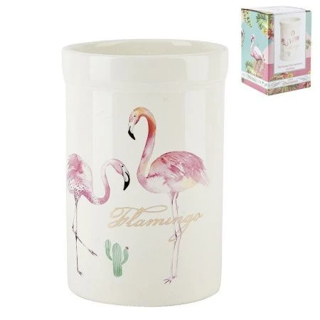 Подставка для кухонных принадлежностей 8*12,5см 500мл керамика Фламинго  (48)