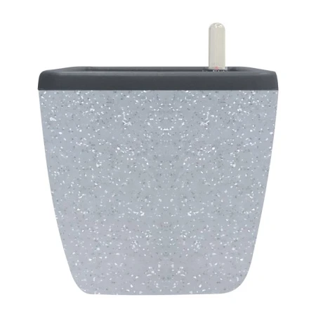 Горшок для цветов 5л пластик Munchen с вставкой 2,2л квадратный с автополивом светлый камень (8)