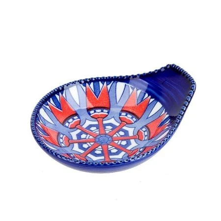 Блюдо для оливок 11*9,5*3см фарфор Arabesque синий с ручкой (144) ВЫВОД