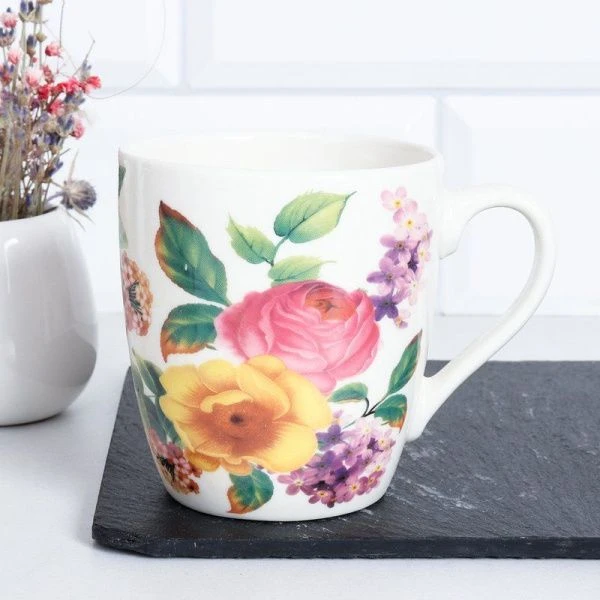 Кружка 250мл керамика ЦВЕТЫ S749 (96)