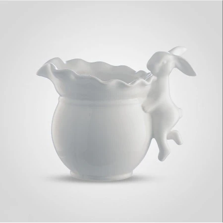 Кашпо для цветов керамика 18,5*13*4см Кролик белый RB1819S070