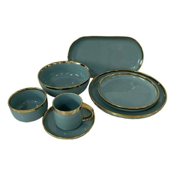 Столовый набор 39пр керамика DOMENICA салатовый