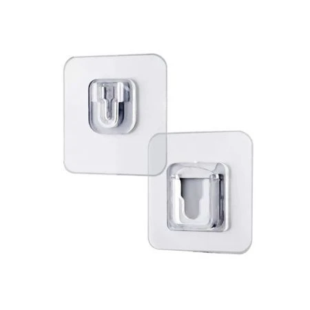 Крючок пластик самоклеящийся двусторонний прозрачный (1000)