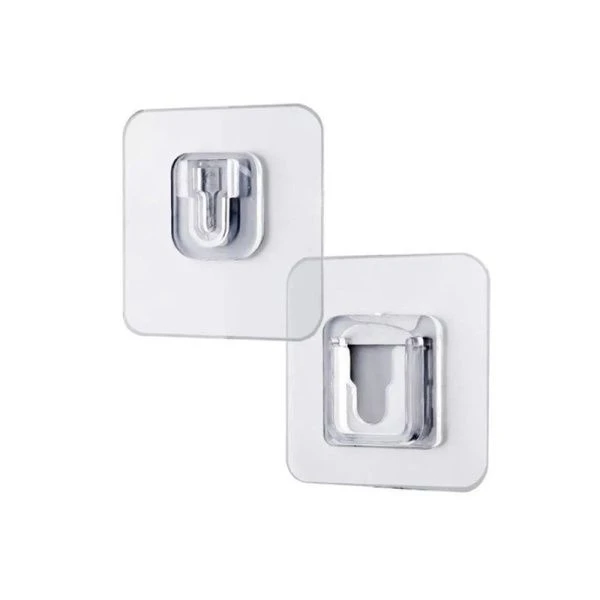 Крючок пластик самоклеящийся двусторонний прозрачный (1000)