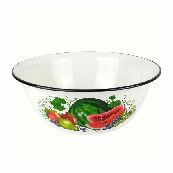 Миска 4л эмаль ВОСТОЧНЫЕ ДАРЫ белая с рис. 40304-142/5 (14)