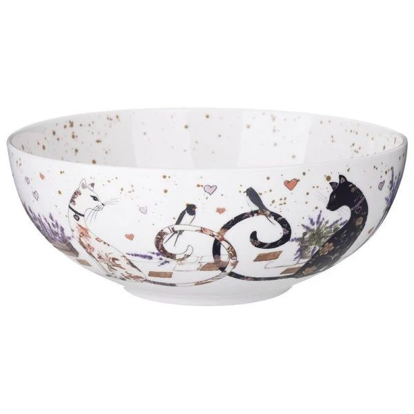 Салатник 850мл 17,5*6,5см фарфор ЛАВАНДОВЫЕ КОТЫ (24)