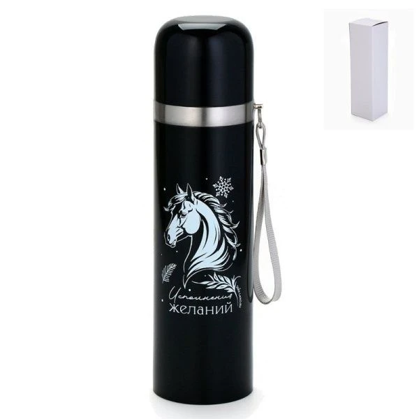 Термос 500мл нерж.сталь ЛОШАДЬ с кнопкой Термос 500мл нерж.сталь ЛОШАДЬ с кнопкой