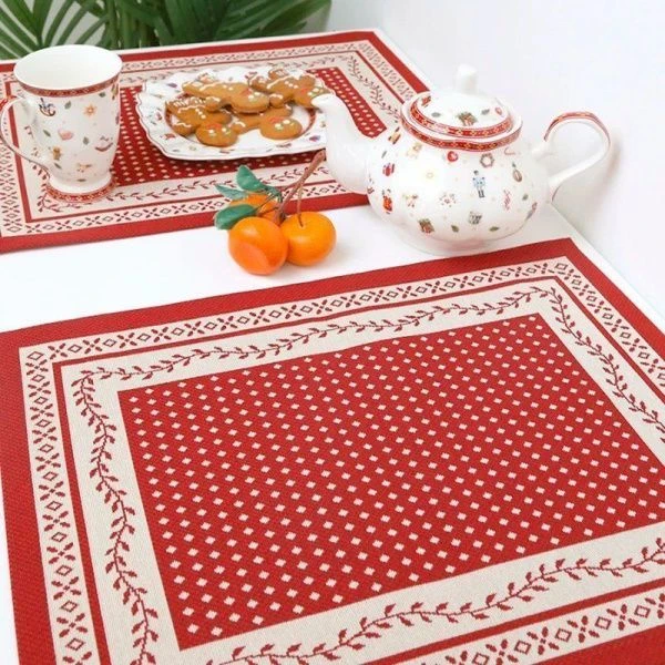 Салфетки новогодние набор 2шт 35*45см гобелен НИДЕРЛАНДЫ бордовый