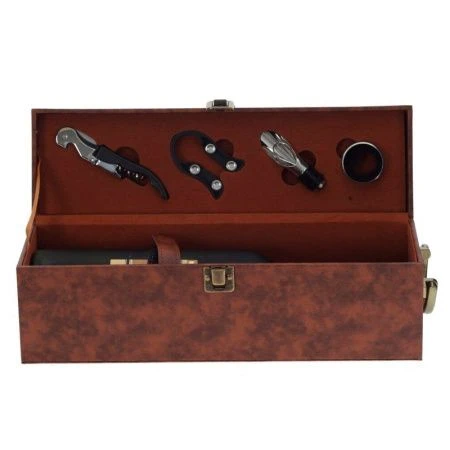 Шкатулка для бутылки с набором сомелье 37*10,5*12,5см