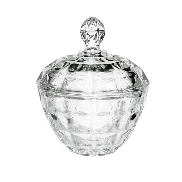 Ваза сервировочная 10,5см стекло с крышкой подар.уп. (36)