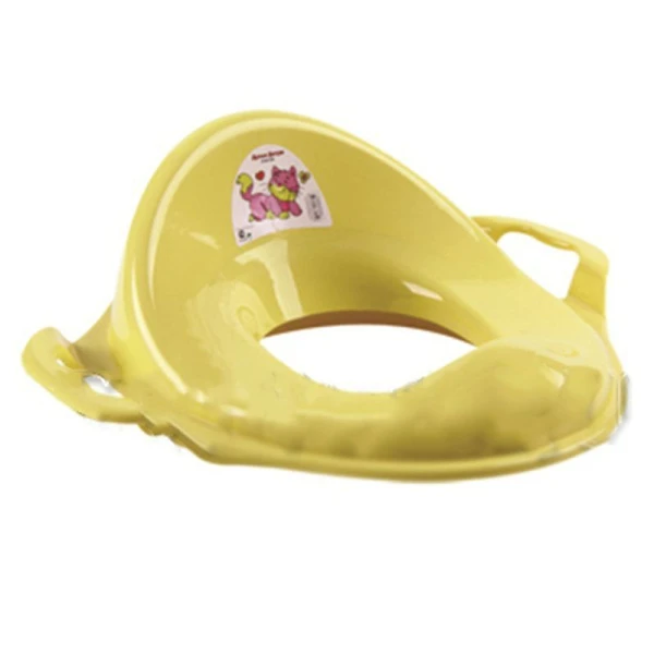 Накладка на унитаз детская (адаптер с ручками) 43*37*15см пластик желтый (15)