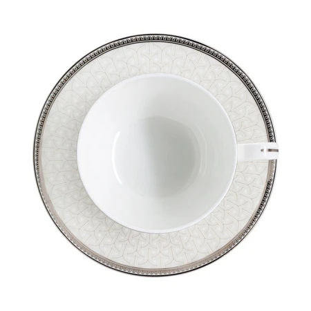 Чайный набор 40пр фарфор РИВЬЕРА на 12 персон 300мл белый с серебристым кантом AL-1006/40-E11 (2)