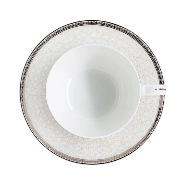 Чайный набор 40пр фарфор РИВЬЕРА на 12 персон 300мл белый с серебристым кантом AL-1006/40-E11 (2)