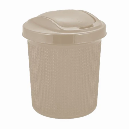 Контейнер для мусора 12л пластик Soul айвори с подвижной крышкой (8)