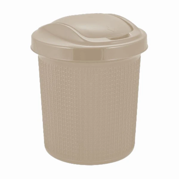 Контейнер для мусора 12л пластик Soul айвори с подвижной крышкой (8)