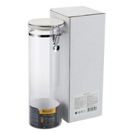 Банка для сыпучих продуктов 1800мл стекло Desco с фиксатором 74-704 (12)