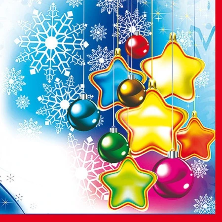 Салфетки бумажные новогодние Лори 2-х слойные 33*33 56427 (16)