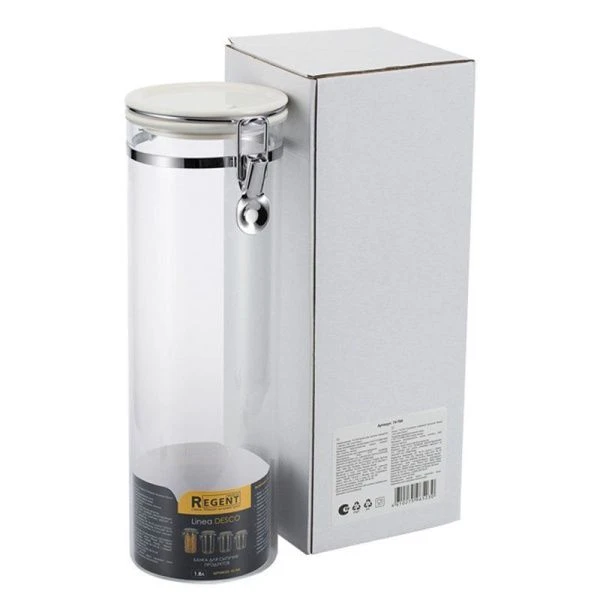 Банка для сыпучих продуктов 1800мл стекло Desco с фиксатором 74-704 (12)