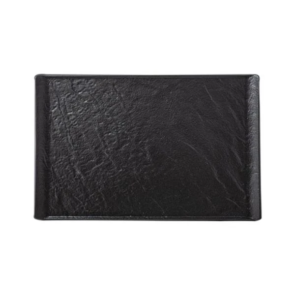 Тарелка мелкая 29,5*14,5см фарфор Slatestone черный прямоугольная WL-661109/A (3/24)