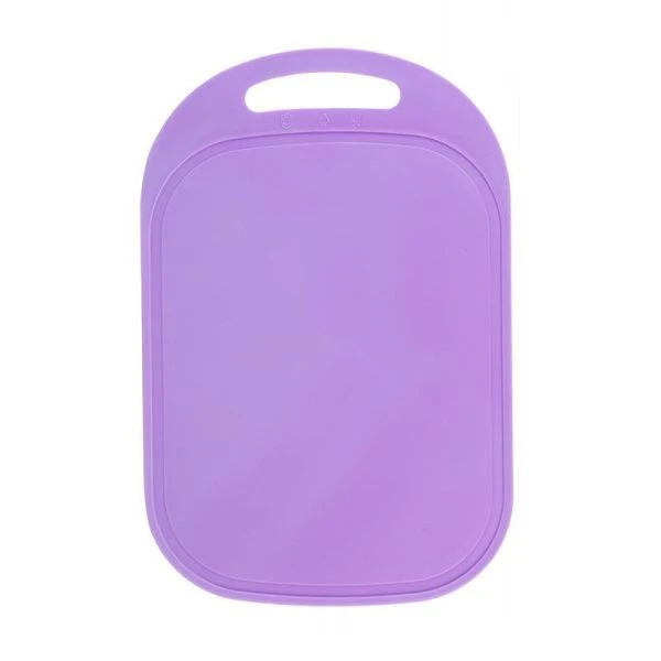 Доска разделочная 360*240*3мм пластик сиреневая овальная большая ДП-01 (30)